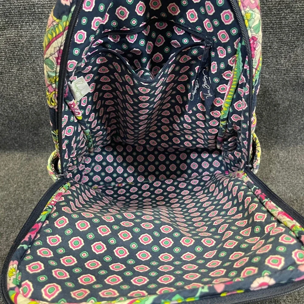 Vera Bradley Petal Paisley Print Travel Bag Womens Large Quilted Campus Backpack